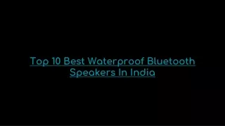 Best portable waterproof Bluetooth speakers in India