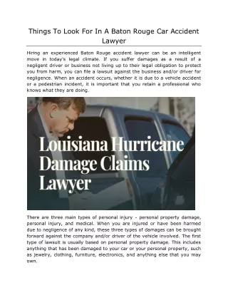 Things To Look For In A Baton Rouge Car Accident Lawyer