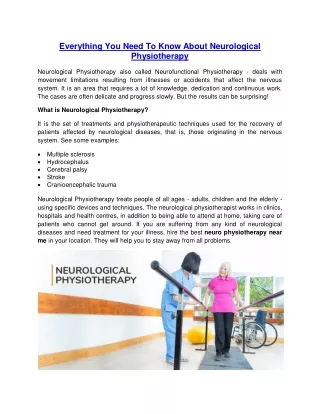 Everything You Need To Know About Neurological Physiotherapy