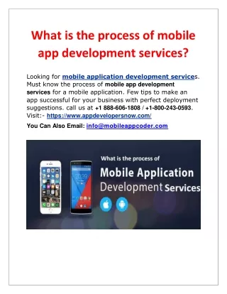 What is the process of mobile app development services?