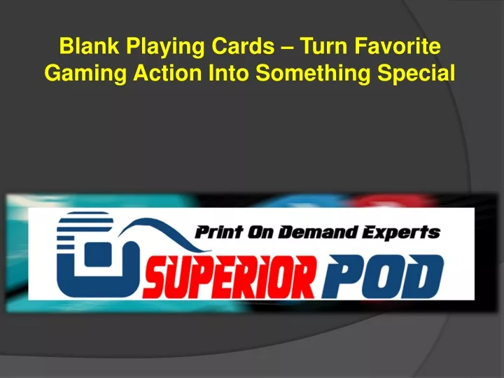 blank playing cards turn favorite gaming action