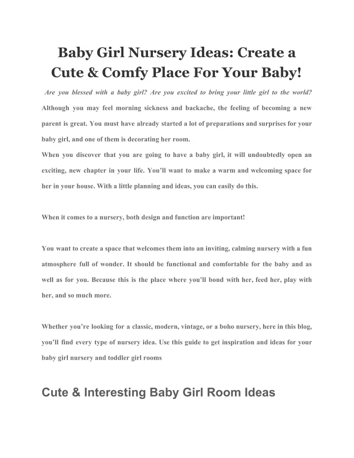 baby girl nursery ideas create a cute comfy place