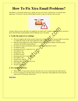 how to fix xtra email problems