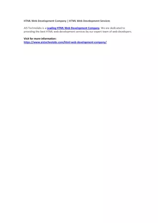 html web development company html web development
