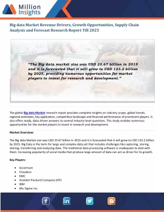 big data market revenue drivers growth