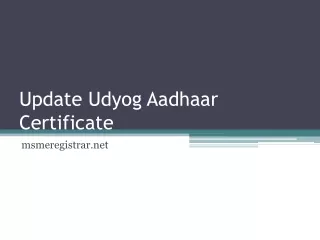 Update Udyog Aadhaar Registration Certificate