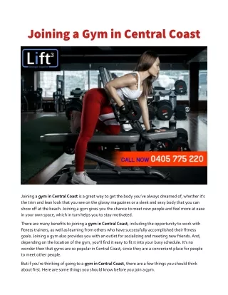 Joining a Gym in Central Coast