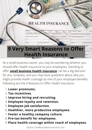 9 Very Smart Reasons to Offer Health Insurance