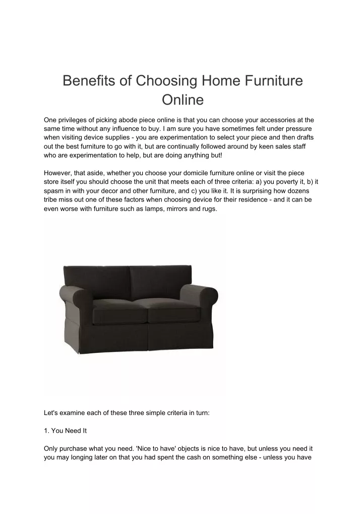 benefits of choosing home furniture online