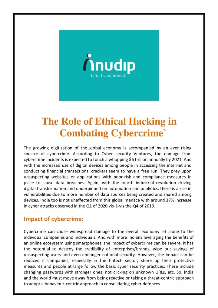 the role of ethical hacking in combating