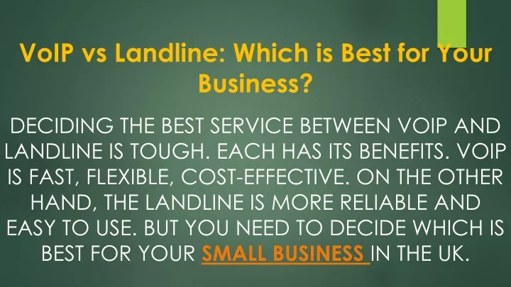 voip vs landline which is best for your business