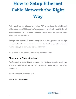how to setup ethernet cable network the right way