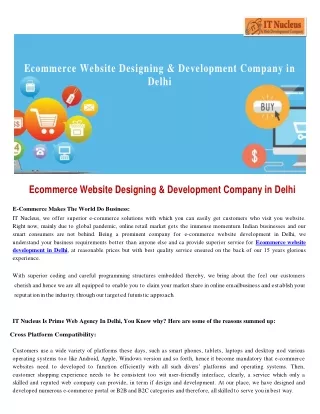 Ecommerce Website Design and Development Company in Delhi NCR India