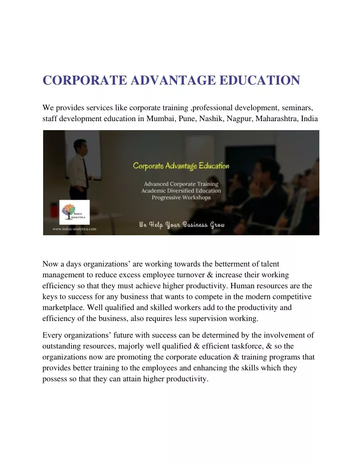 corporate advantage education