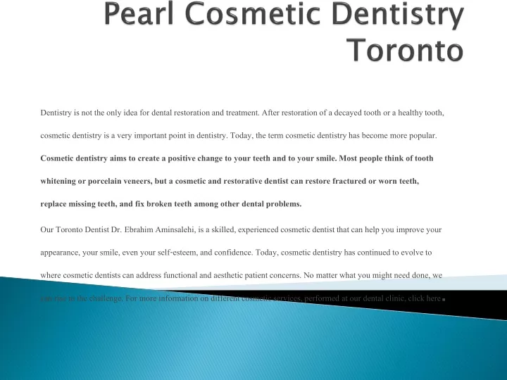 pearl cosmetic dentistry toronto