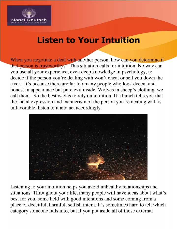 listen to your intuition