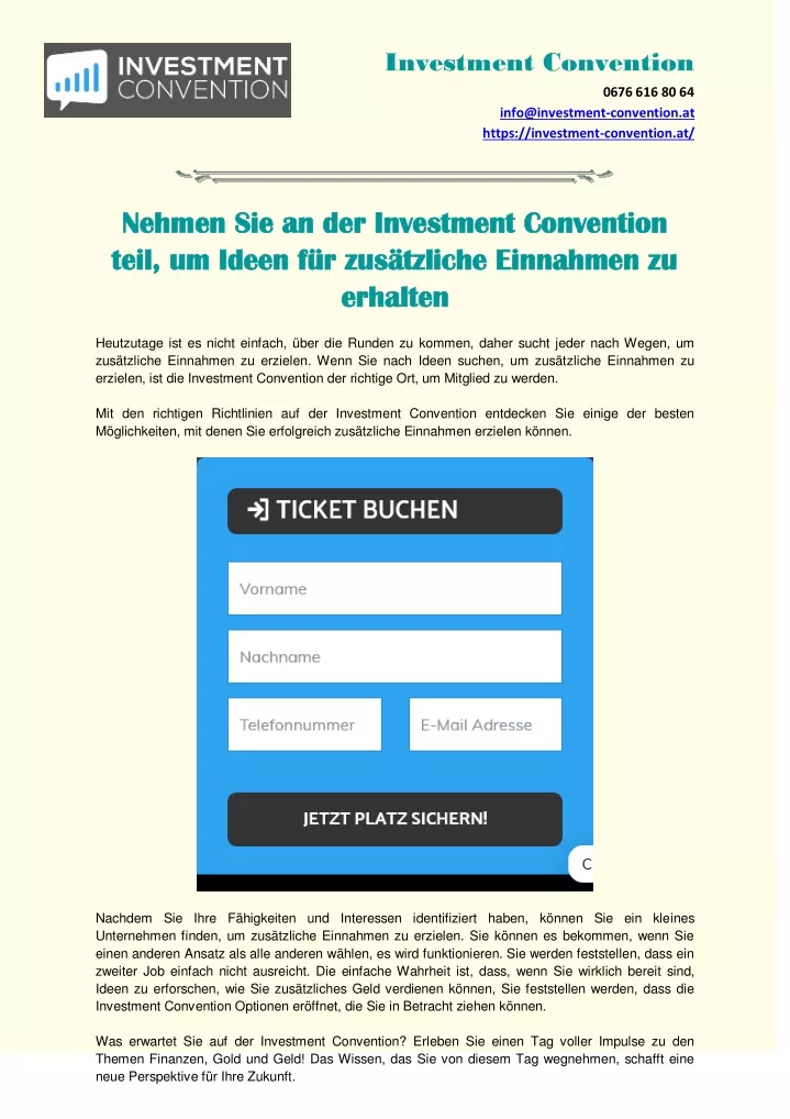 investment convention