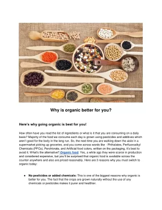 why is organic better for you
