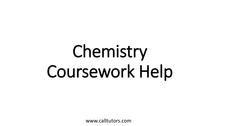 chemistry coursework help