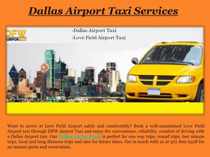 dallas airport taxi services