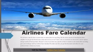 Airlines Fare Calendar