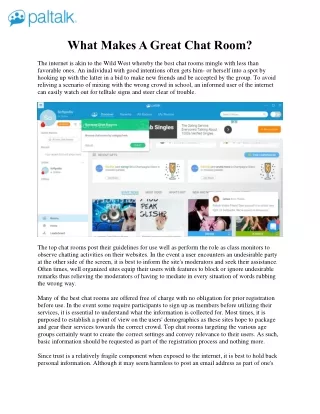 what makes a great chat room