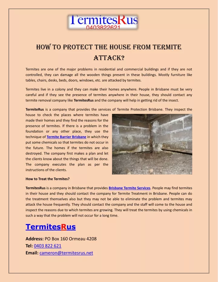 how to protect the house from termite attack