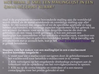 hoe maak je snel een mailinglijst in een gmail account klaar