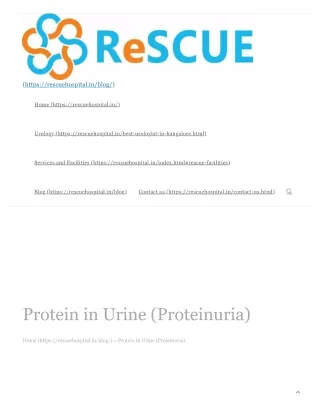 Protein in Urine (Proteinuria)