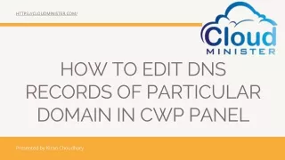 How to edit DNS records of particular domain in CWP panel