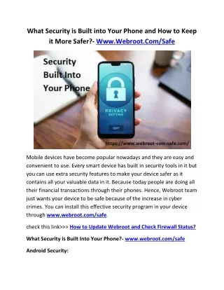 what security is built into your phone