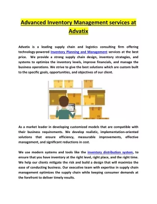 advanced inventory management services at advatix
