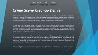 crime scene cleanup denver