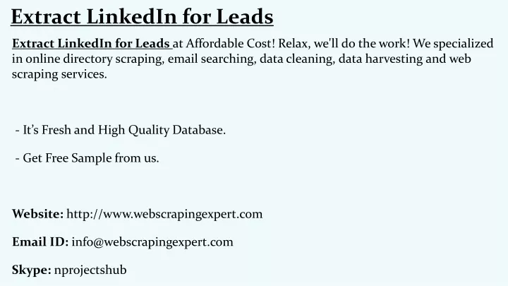extract linkedin for leads