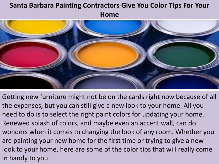 santa barbara painting contractors give you color tips for your home