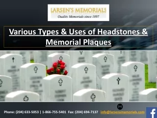 Various Types & Uses of Headstones & Memorial Plaques