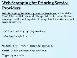 web scrapping for printing service providers