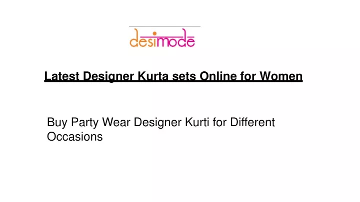 latest designer kurta sets online for women