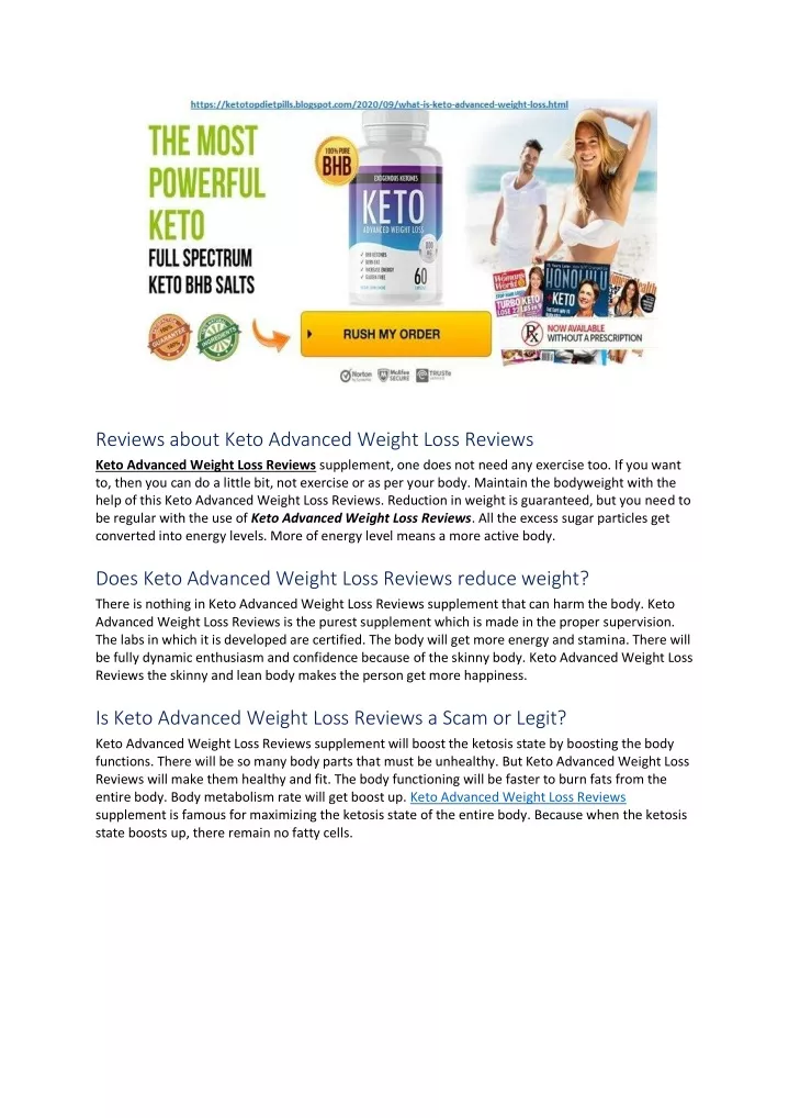 reviews about keto advanced weight loss reviews