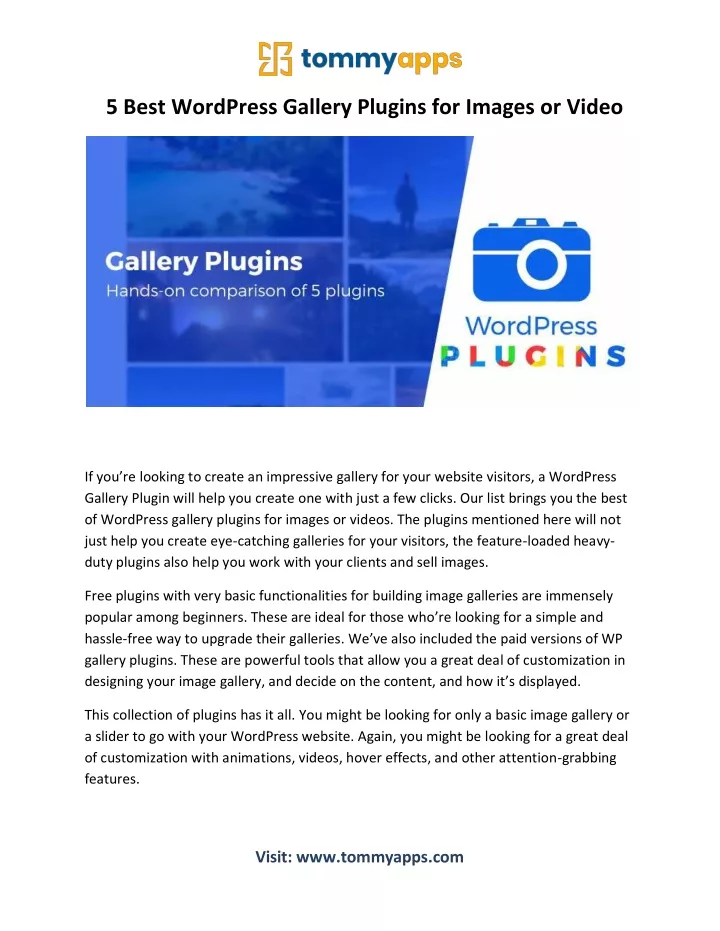 5 best wordpress gallery plugins for images