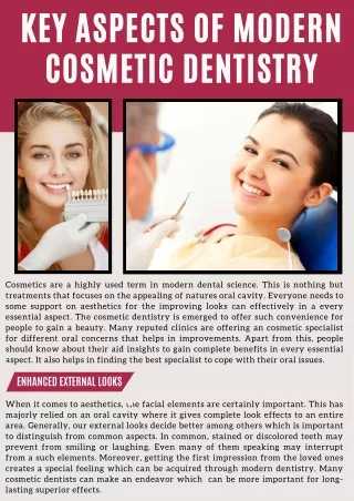 Key Aspects Of Modern Cosmetic Dentistry