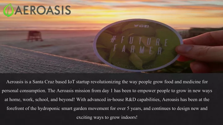 aeroasis is a santa cruz based iot startup