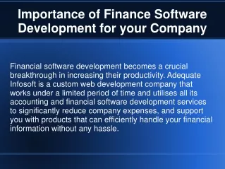 Financial Software Development