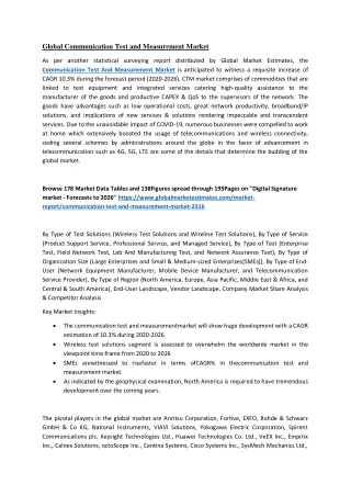 global communication test and measurement market