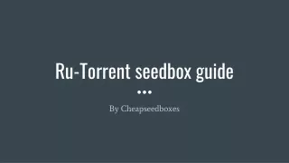 Rutorrent Seedbox Guide