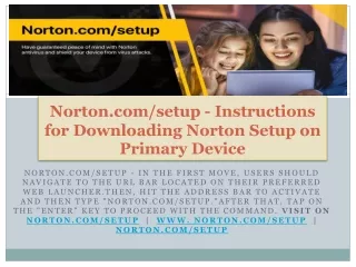 norton com setup instructions for downloading norton setup on primary device