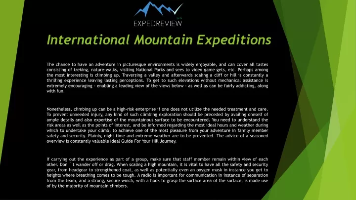 international mountain expeditions