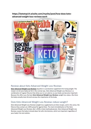 Keto Advanced Weight Loss Reviews