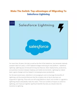 make the switch top advantages of migrating