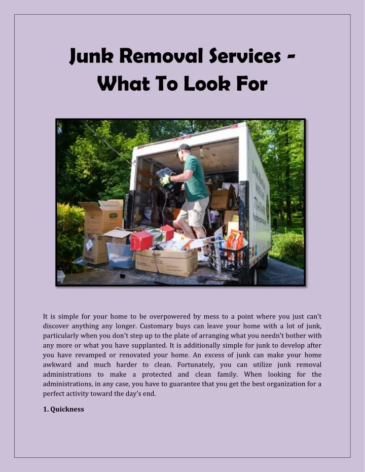 junk removal services what to look for